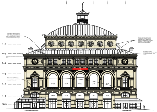 E180535 Théâtre de la Ville à Paris 4ème (75) Façade
