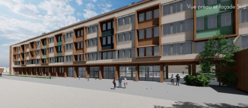 E200213 Bat 12_vue préau et façade sud